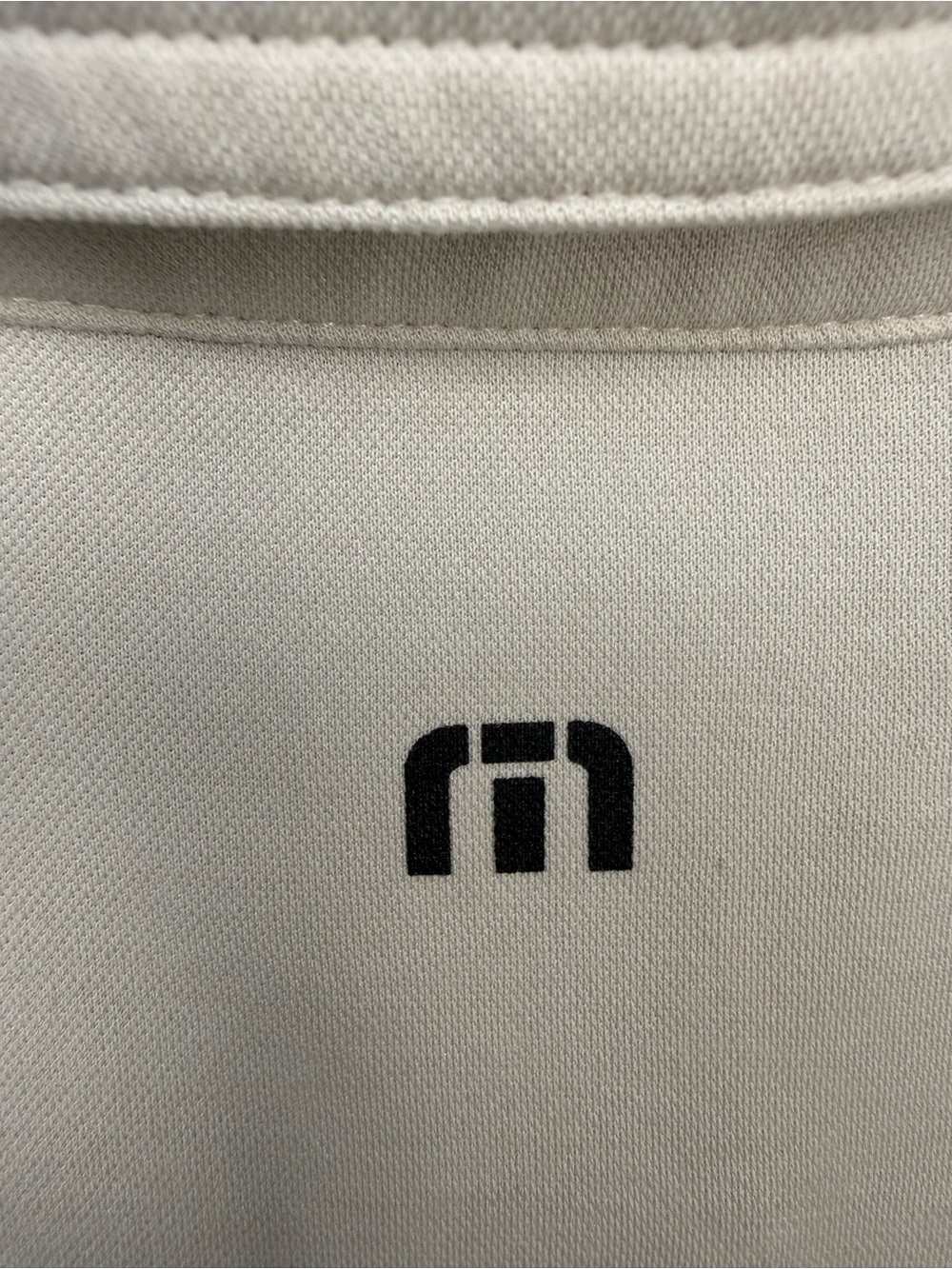 TravisMathew Polo Shirt Mens Large Beige Black Hang Glide Colorblock Golf Casual - Picture 8 of 9
